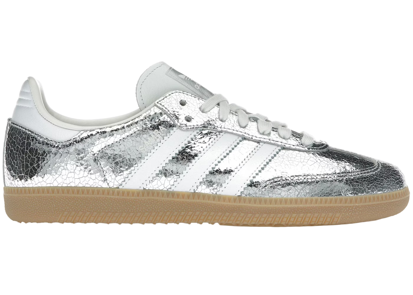 adidas Samba OG Silver Metallic Cracked Leather